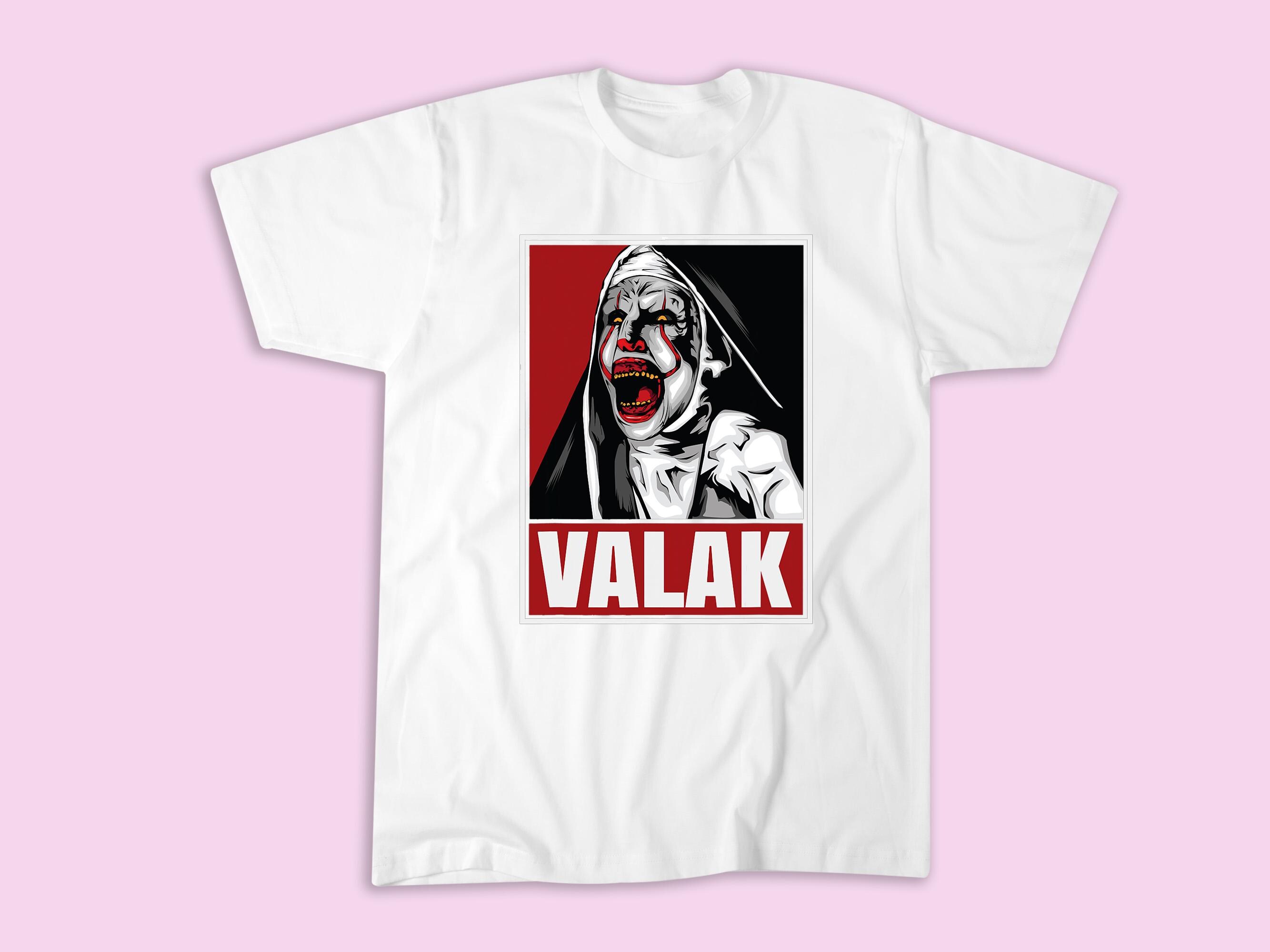 Scary Horror Valak Nun Halloween Conjuring Costume Party T-shirt