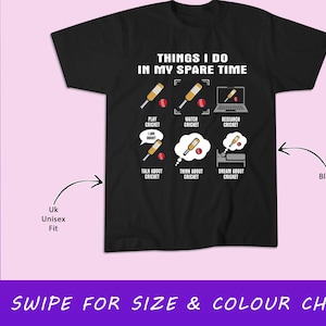 6 Things I Do In My Spare Time - Cricket Player T-Shirt, Sweatshirt, Hoodie, Tote Bag - 10827