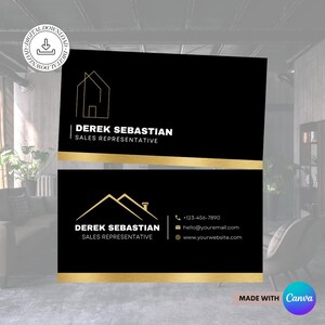 de Carte de visite sur toile de immobilier | Recto verso | de visite immobilière | Toile | Carte de visite personnalisable