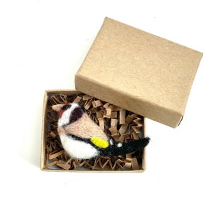 Finch Series Bird No. 4 Miniature Felted European Goldfinch