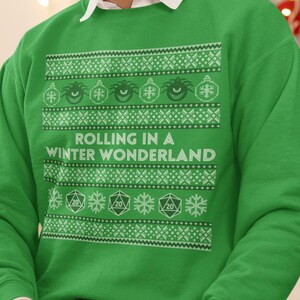 DnD Ugly Christmas Sweatshirt - D20 and Beholder Ornaments - Perfect Gift for Your Favorite Dungeon Master!