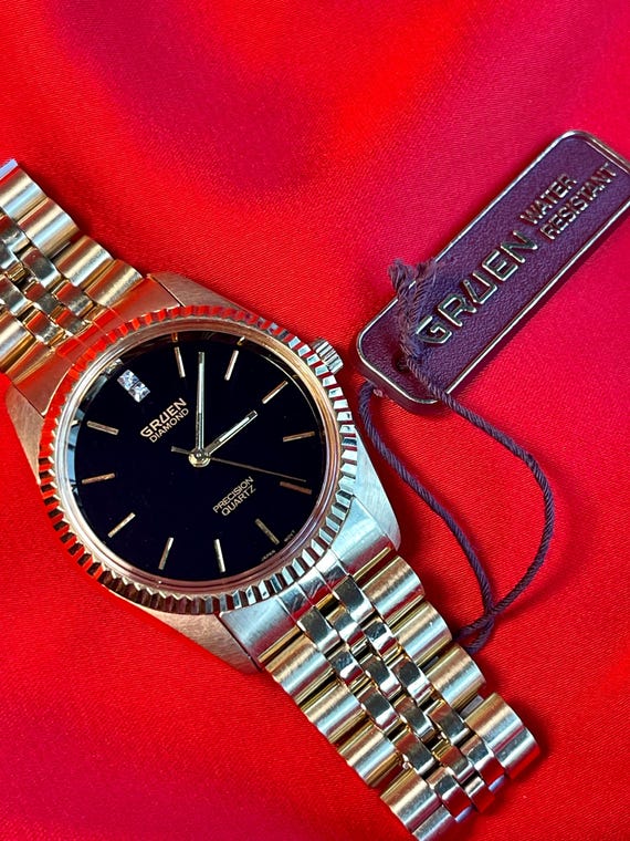 Diamond Quartz Watch Gruen Swiss Diamond 1950 GRUEN 'Autowind