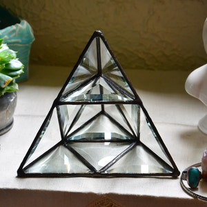 Crystal Display. Crystal Display Shelf. Jewelry Storage. Crystal Pyramid. Crystal Holder. Jewelry Display Shelf. Minerals Display. Box. Case image 1