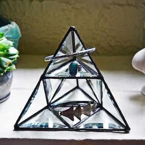 Crystal Display. Crystal Display Shelf. Jewelry Storage. Crystal Pyramid. Crystal Holder. Jewelry Display Shelf. Minerals Display. Box. Case image 4