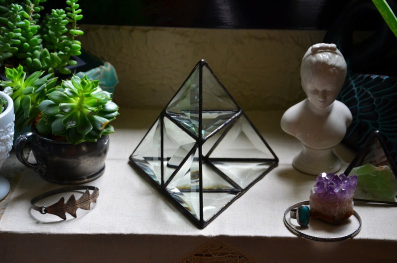 Crystal Display. Crystal Display Shelf. Jewelry Storage. Crystal Pyramid. Crystal Holder. Jewelry Display Shelf. Minerals Display. Box. Case image 3