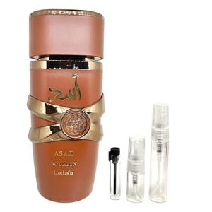 Lattafa Asad Bourbon Perfume Sample Decant 1ml 2ml 5ml Eau De Parfum Floral ME Scents Arabian  Middle Eastern Perfume House