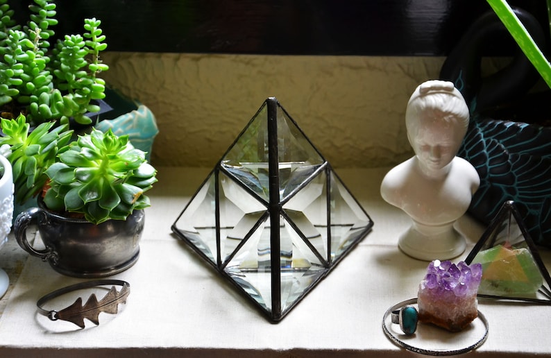 Crystal Display. Crystal Display Shelf. Jewelry Storage. Crystal Pyramid. Crystal Holder. Jewelry Display Shelf. Minerals Display. Box. Case image 5