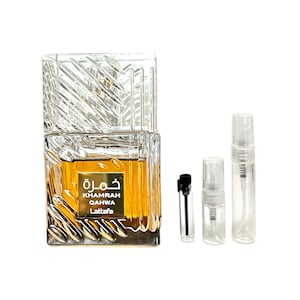 Lattafa Khamrah Qahwa Perfume Sample 1ml 2ml 5ml Decant Eau De Parfum ME Scents Arabian  Middle Eastern Perfume House