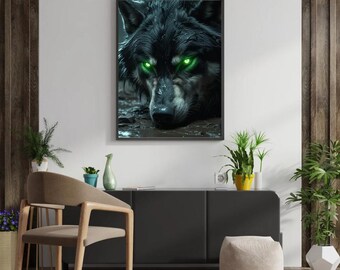 A4 Wolf Digital Print | Animal art print | Therapy room art decor |