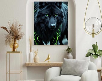 Wolf printable art | A4 wolf digital download | Animal art print | Therapy office room decor