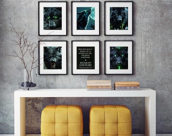 Set of 5 printable wolf decor | Animal digital download | Mental health gifts | Therapy room decor
