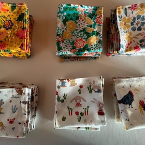 Set of 4 washable and reusable handkerchiefs