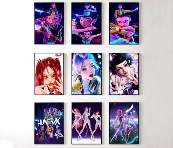 Poster K-POP Demon Hunters - Affiche Grand Format - Décoration Murale Anime Et Culture Pop