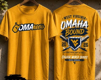 West Virginia Mountaineers Omaha Bound Shirt, 2026 College World Series Tee, WVU Baseball Fan Apparel, Omaha Nebraska Tournament Shirt