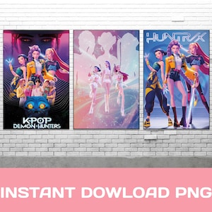Poster del file Kpop Demon Hunters, download digitale Mira Rumi Joey Huntrix Demon Hunter per muro, acquista 1, ricevi aggiornamenti illimitati, accesso per sempre