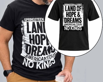 Camiseta de Jack Smith No Kings, camiseta de Bruce Springsteen y E Street Band Land Of Hope And Dreams American Tour 2026, camiseta de concierto de rock