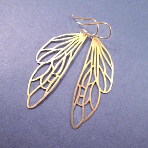 Butterfly Wing Earrings, Delicate Earrings, Gold Dangle Earrings, FREE Shipping