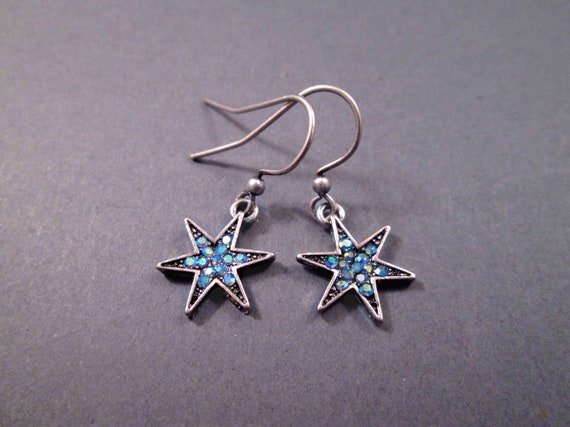 Royal Blue Pave Six Pointed Crystal Star Necklace Royal Blue Pave Six Pointed Crystal Star Necklace