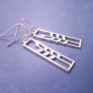 Boucles d'oreilles barre, boucles d'oreilles feuille de vigne, boucles d'oreilles pendantes en or, livraison GRATUITE