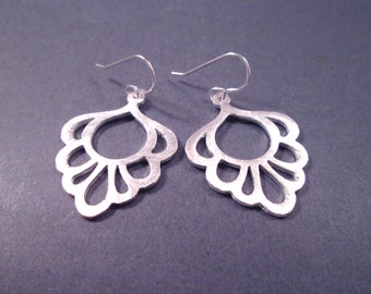 Etched Silver Earrings, Dangle Drop Earrings, FREE Shipping