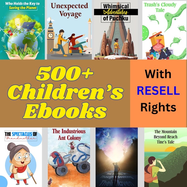 Plus de 500 livres électroniques pour enfants avec droits de revente - Ressources PLR et KDP - Bonus attractifs