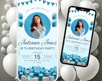 Evite o Jantar de Aniversário Glamouroso: Modelo Editável (Download Digital)