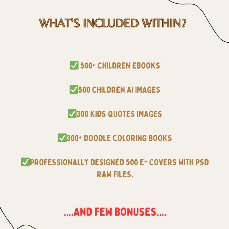 Plus de 500 livres électroniques pour enfants avec droits de revente Ressources PLR et KDP Bonus attractifs image 2