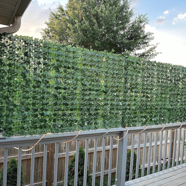 Greenery Wall Backdrop Artificial Ivy Privacy Fence Screen Perfect for Balcony Garden Enhancing Fence Decor 47.2"L x 157.5"W Faux Leaf Grass