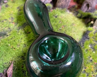 Bol girly mignon vert clair de 4 pouces, pipe cuillère, pipe en verre soufflé à la main, pipes en verre