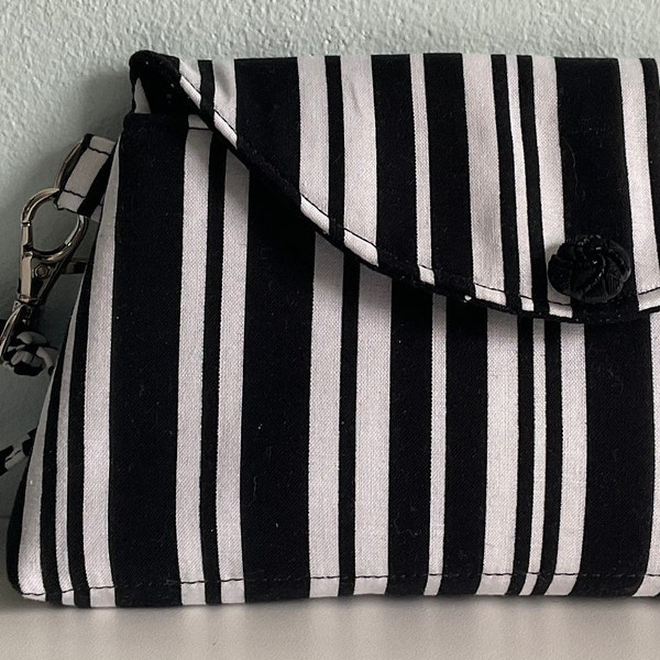 Stripes are Fun * wallet * wristlet strap * handmade * Mother's Day gift