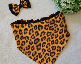 Animal Print Dog Bandana with Elastic Cat bandana Comfort Pet Scarf for Dog Lovers Gifts Cat Scarf Reversible Pet Bandana