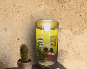 Miniatuur glazen kamer advocaat kantoor Mini Lights gepersonaliseerd cadeau