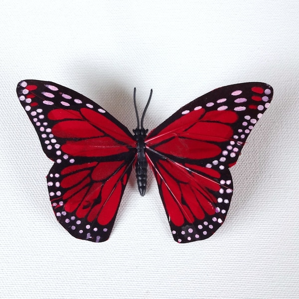 Grande épingle à cheveux papillon rouge, pince à cheveux