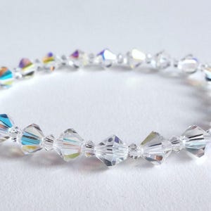 Swarovski Clear Crystal Handmade Stretch Bracelet, Woman Bracelet, Girl Bracelet, Bridesmaid Bracelet image 1