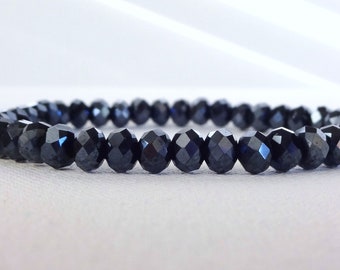 Handmade Crystal Charcoal Gray Bracelet, Woman Bracelet, Gift Bracelet