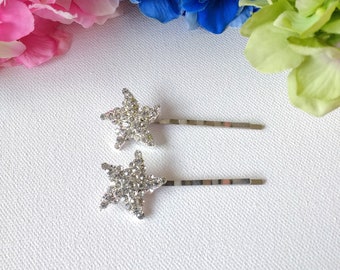 Large Starfish Rhinestones Hair Pins