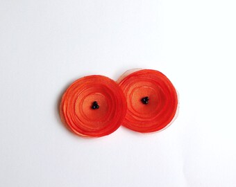 Orange Poppies Shoe Clips