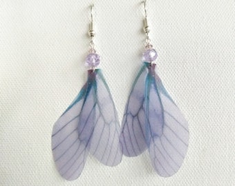 Purple Wings Dangle Earrings, Woman Earrings, Girl Earrings