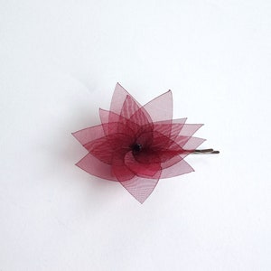 Pick 1 Organza Flower Hair Pin, Baby Snap Clip, Brooch Pin image 5