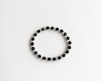 Swarovski Black Crystal Handmade Stretch Bracelet, Woman Bracelet, Girl Bracelet, Bridesmaid Bracelet