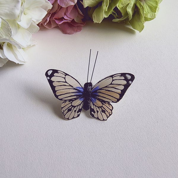 Small Pale Apricot Butterfly Hair Clip, Butterfly Hair Clip