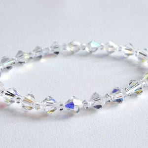 Swarovski Clear Crystal Handmade Stretch Bracelet, Woman Bracelet, Girl Bracelet, Bridesmaid Bracelet image 2