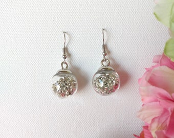 Silver Bubble Dangle Earrings, Birthday Gift, Woman Earrings, Girl Earrings