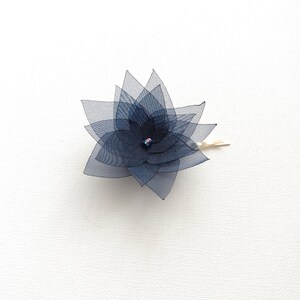 Pick 1 Organza Flower Hair Pin, Baby Snap Clip, Brooch Pin image 9