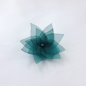 Pick 1 Organza Flower Hair Pin, Baby Snap Clip, Brooch Pin image 1