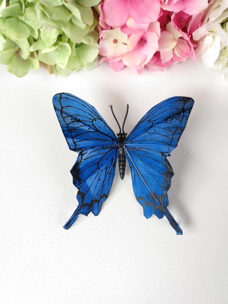 Cobalt Blue Butterfly Hair Pin Hair Clip Etsy