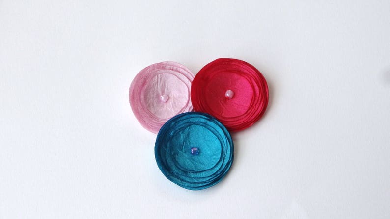 Pick 3 Silk Handmade Poppies Baby Snap Hair Clips, Hair Pins, Brooch Pins image 8