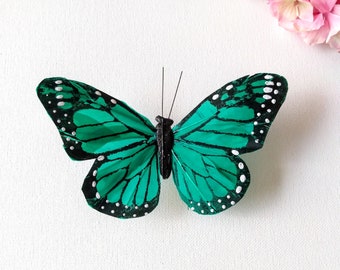 Large Emerald Green Butterfly Hair Pin, Butterfly Hair Clip