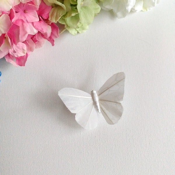 Small Ivory  Butterfly Hair Pin, Hair Clip