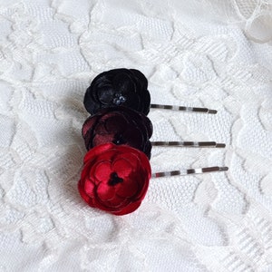 Pick 1 Tiny Fabric Flowers Hair Pin image 3